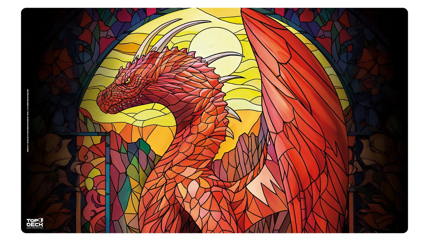 PREVENTA Playmat | Colección Vitrales - Dragón Rojo