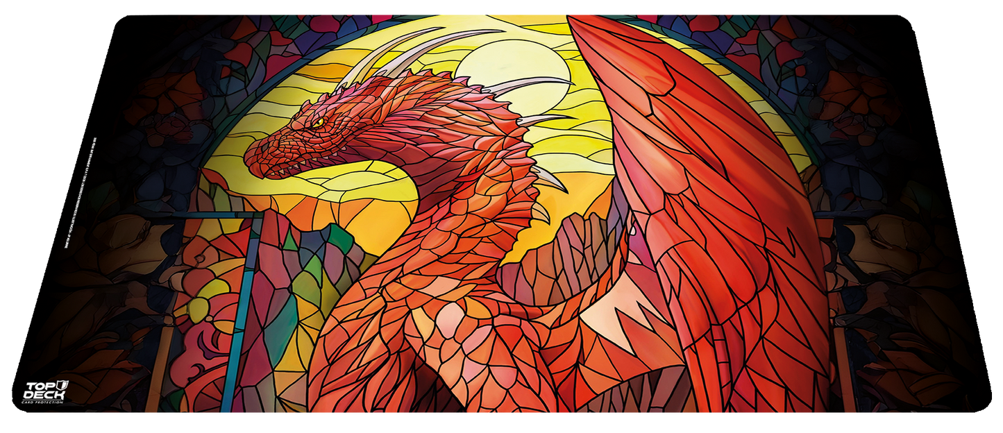 PREVENTA Playmat | Colección Vitrales - Dragón Rojo