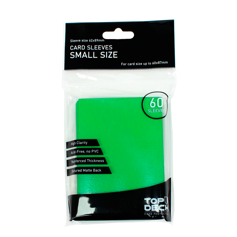 Protectores Esenciales | TOPDECK Small 62x89mm color Verde