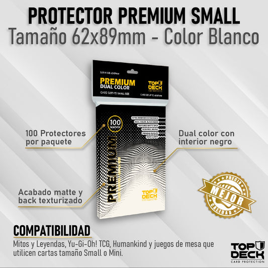 Protectores Premium | TOPDECK Small 62x89mm color Blanco