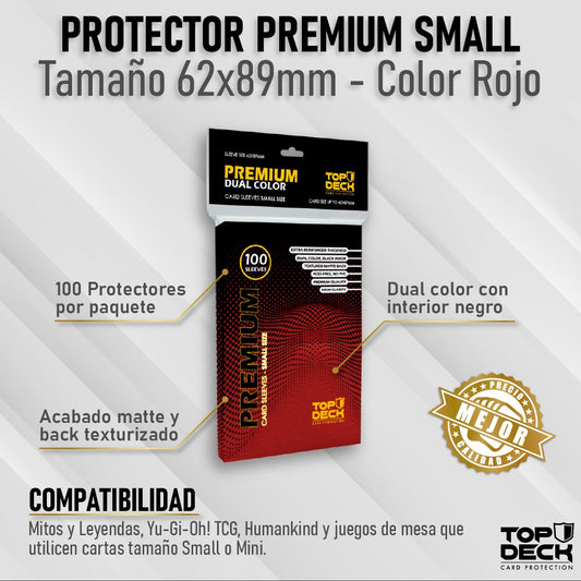 Protectores Premium | TOPDECK Small 62x89mm color Rojo