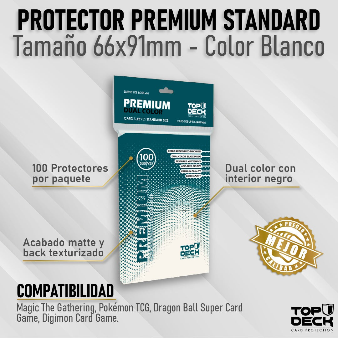 Protectores Premium | TOPDECK Standard 66x91mm color Blanco