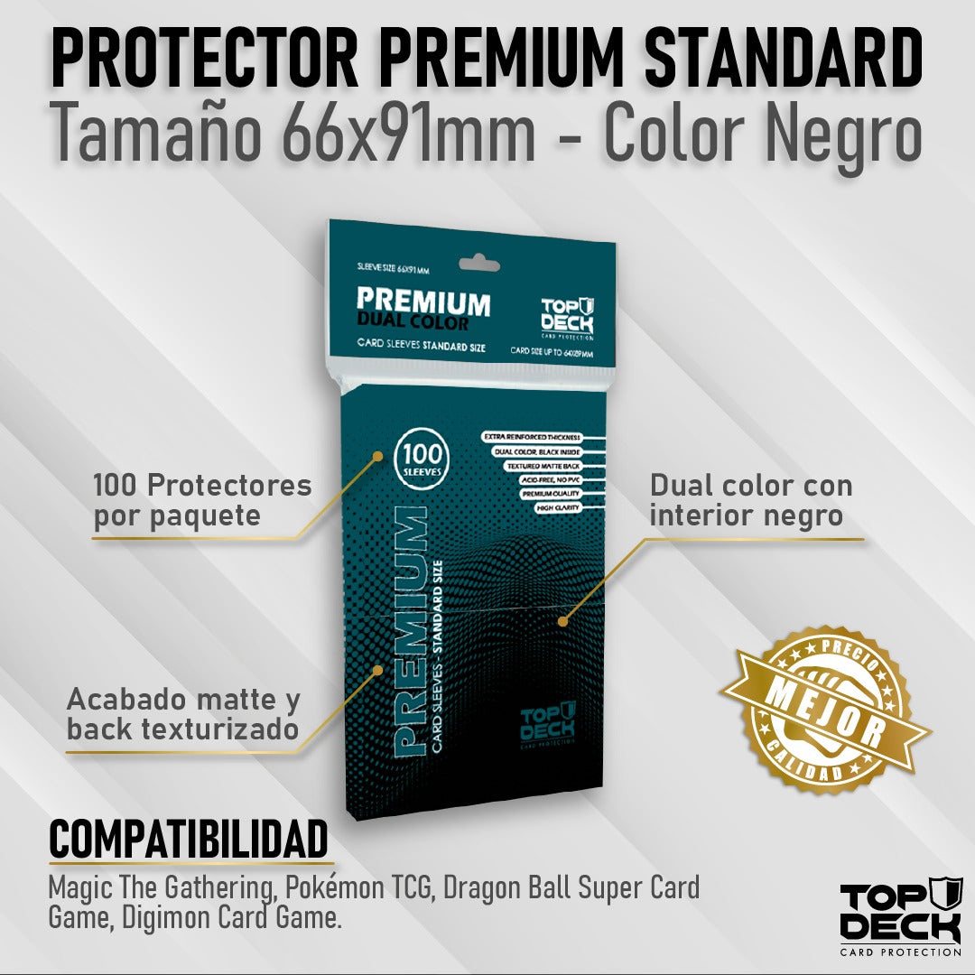 Protectores Premium | TOPDECK Standard 66x91mm color Negro