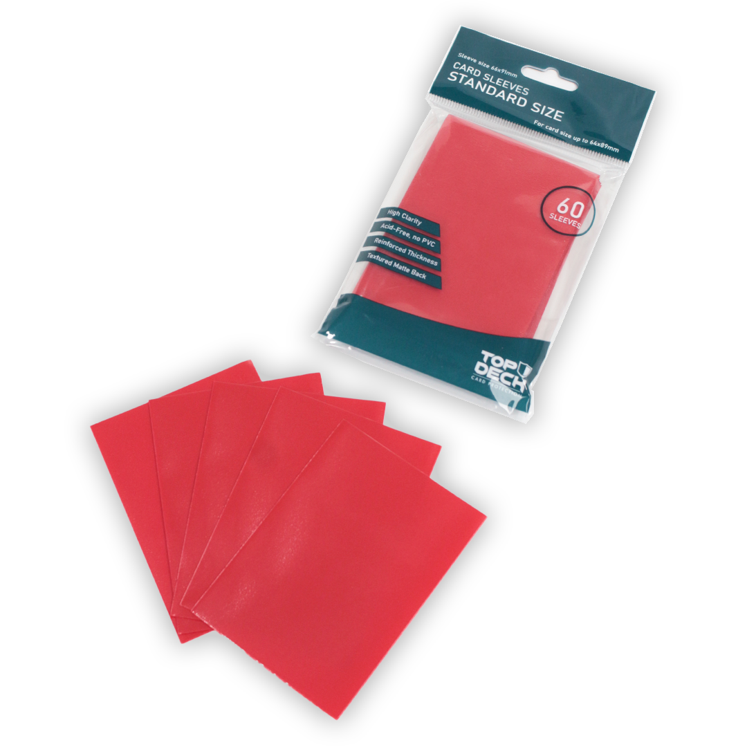 Protectores Esenciales | TOPDECK Standard 66x91mm color Rojo