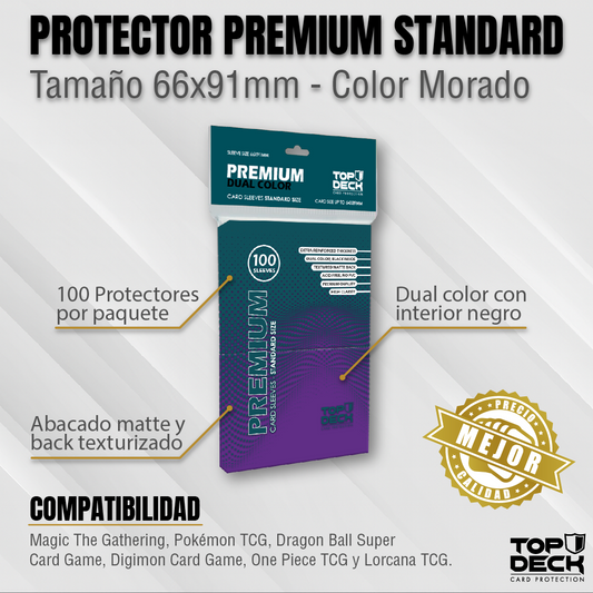 Protectores Premium | TOPDECK Standard 66x91mm color Morado