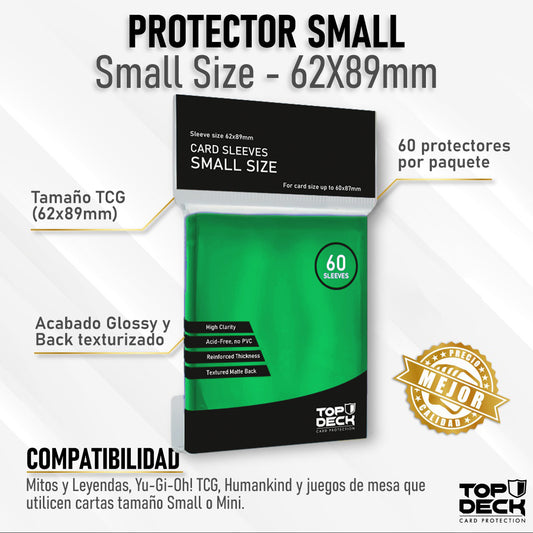 PREVENTA Protectores Esenciales | TOPDECK Small 62x89mm color Verde