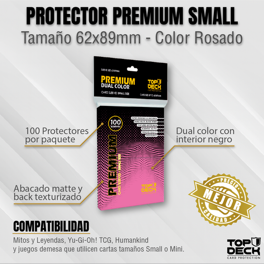 Protectores Premium | TOPDECK Small 62x89mm color Rosa