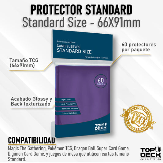PREVENTA Protectores Esenciales | TOPDECK Standard 66x91mm color Morado