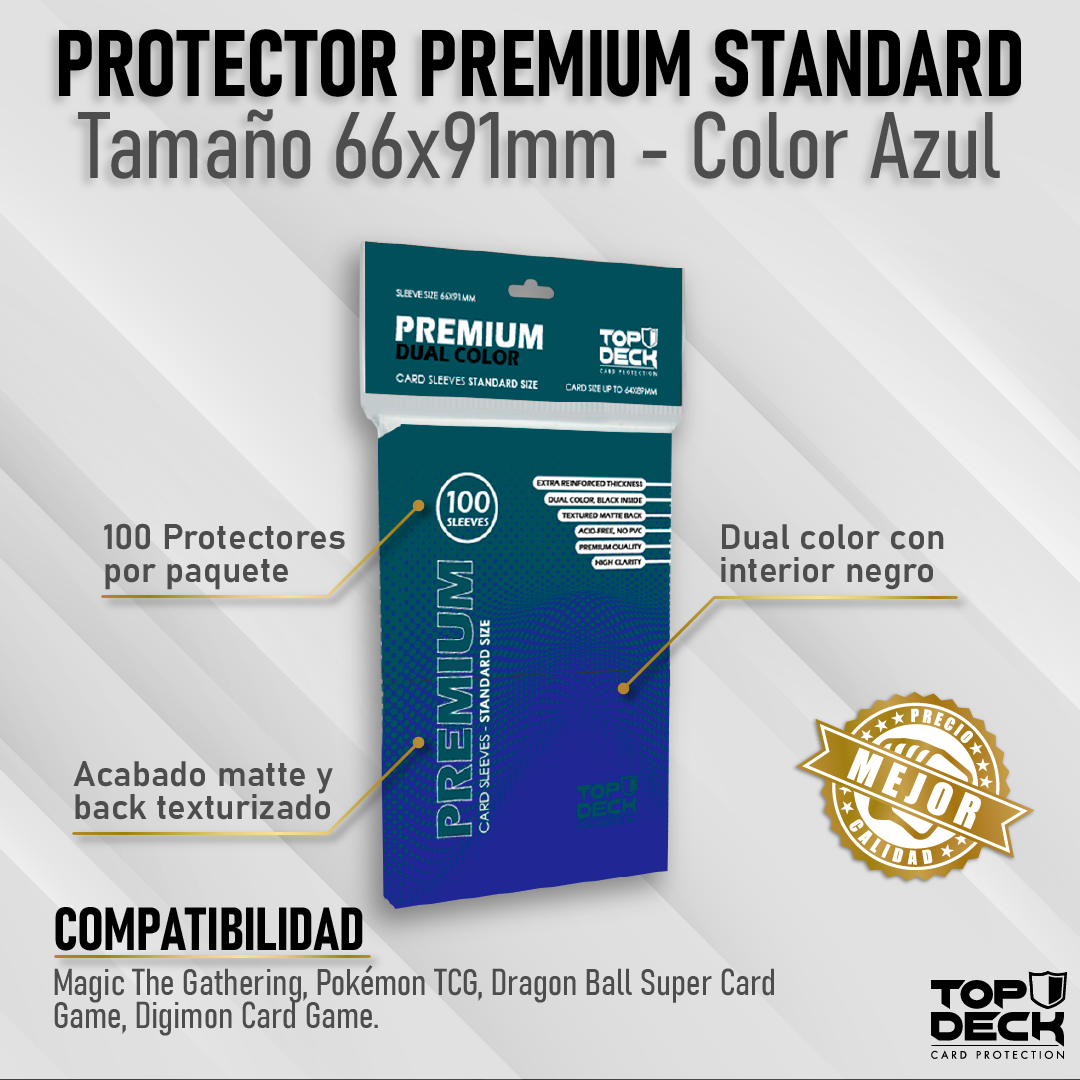 Protectores Premium | TOPDECK Standard 66x91mm color Azul