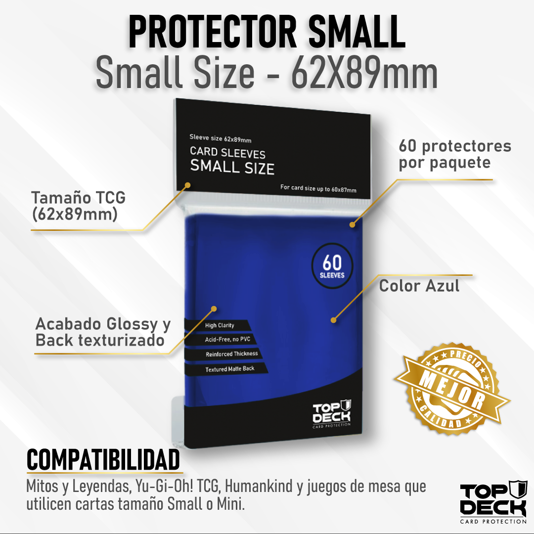 Protectores Esenciales | TOPDECK Small 62x89mm color Azul