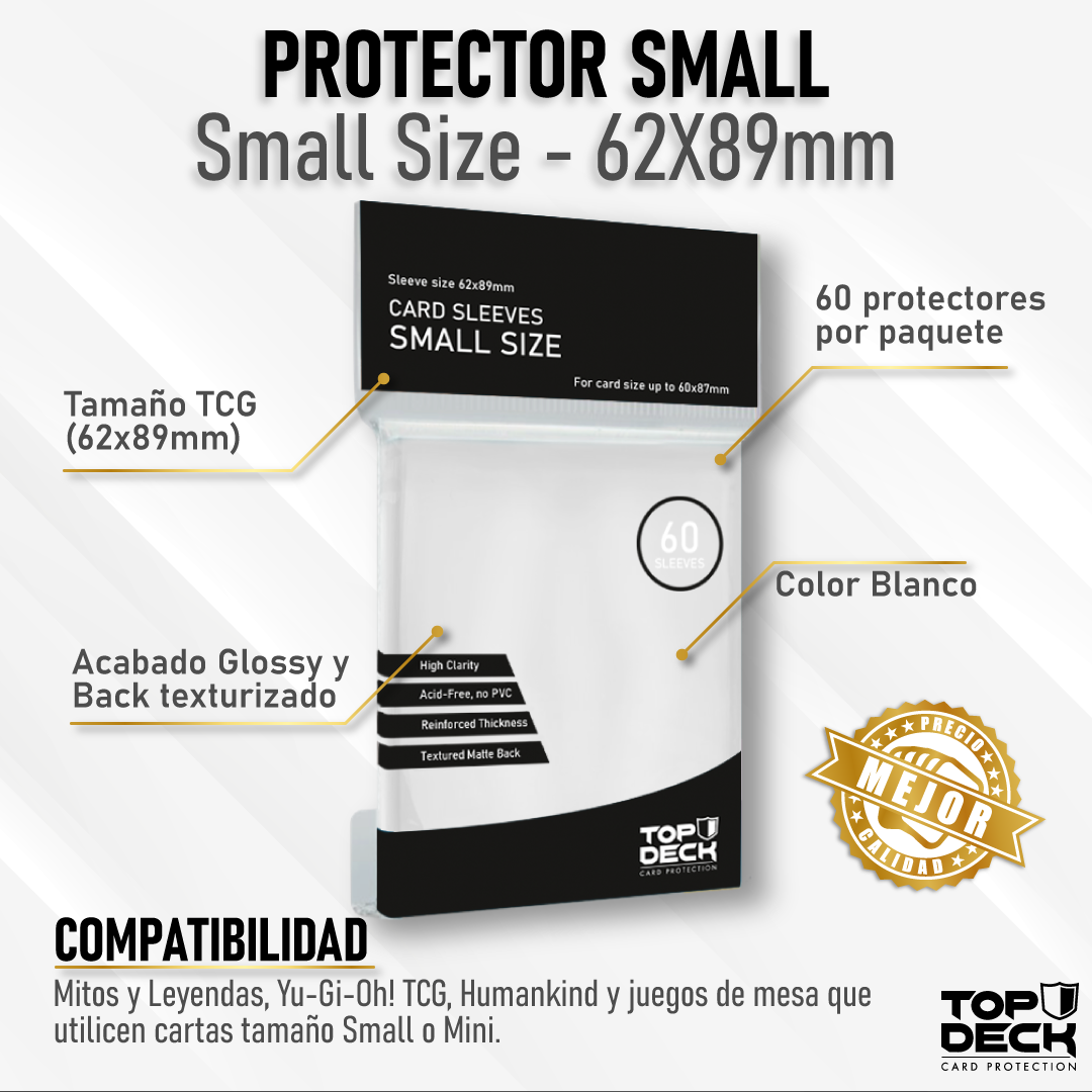 Protectores Esenciales | TOPDECK Small 62x89mm color Blanco