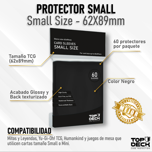 Protectores Esenciales | TOPDECK Small 62x89mm color Negro