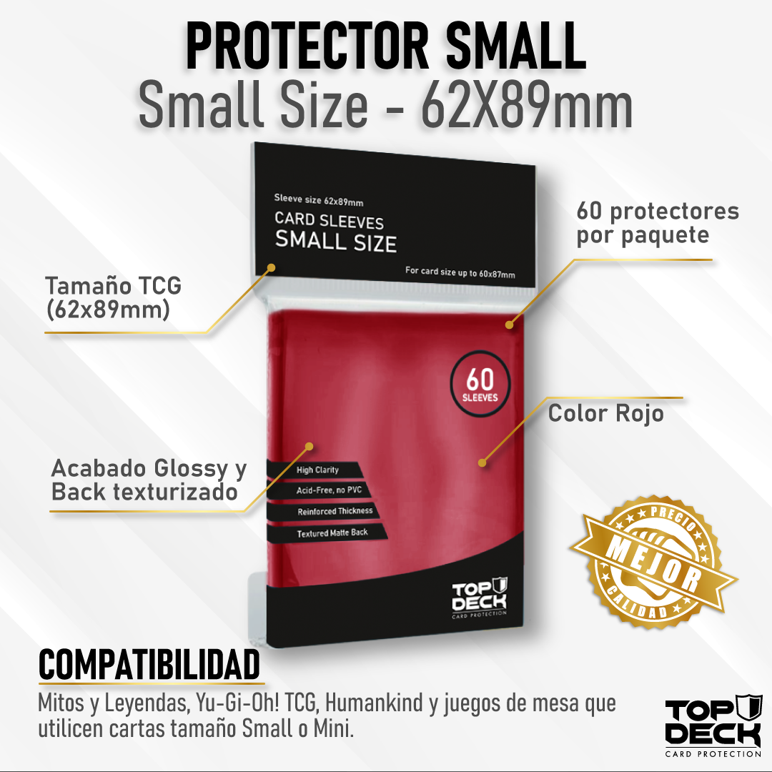 Protectores Esenciales | TOPDECK Small 62x89mm color Rojo