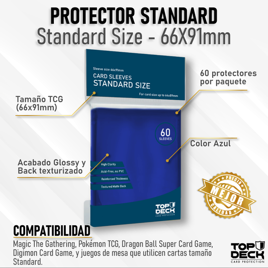 Protectores Esenciales | TOPDECK Standard 66x91mm color Azul